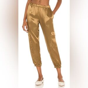 Enza Costa Satin Cargo Jogger Pant Size Large